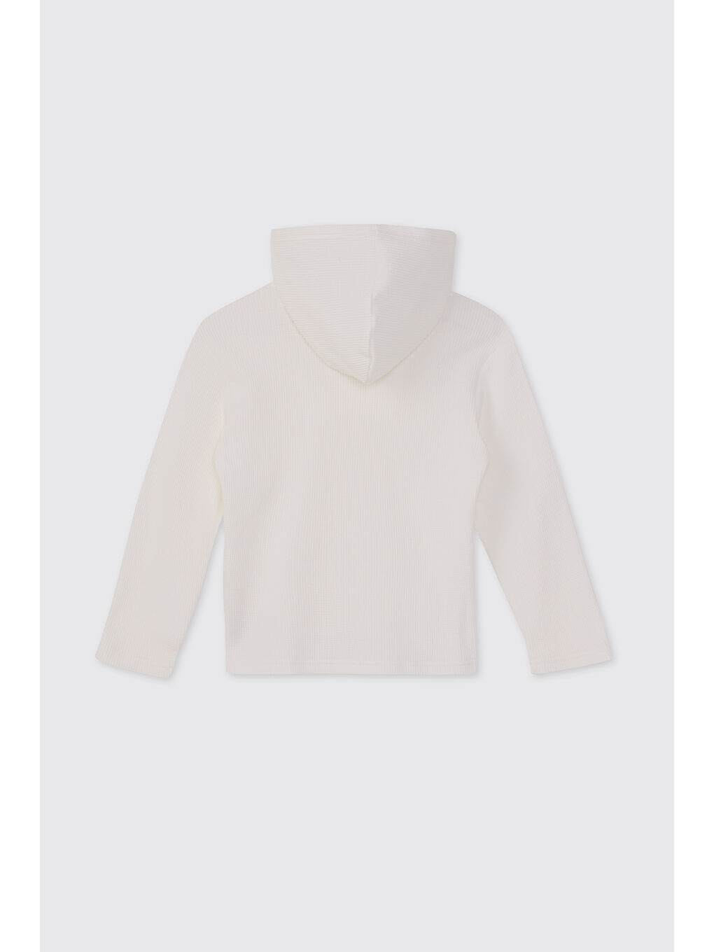 Erkek Çocuk Kapüşonlu Beyaz Örme Ceket-1