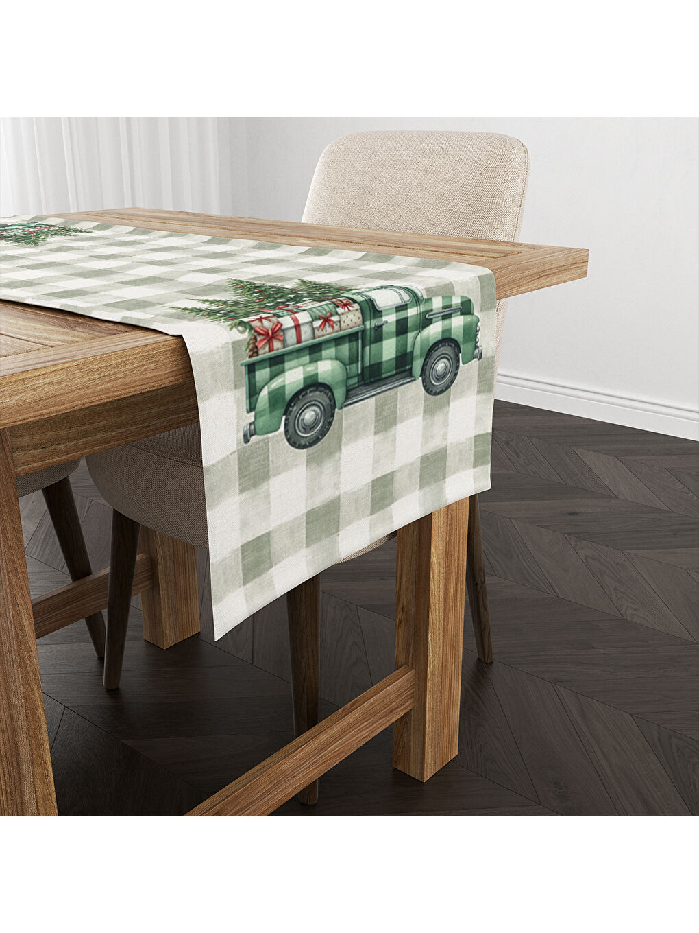 Karışık Yılbaşı Desenli Runner Modeli