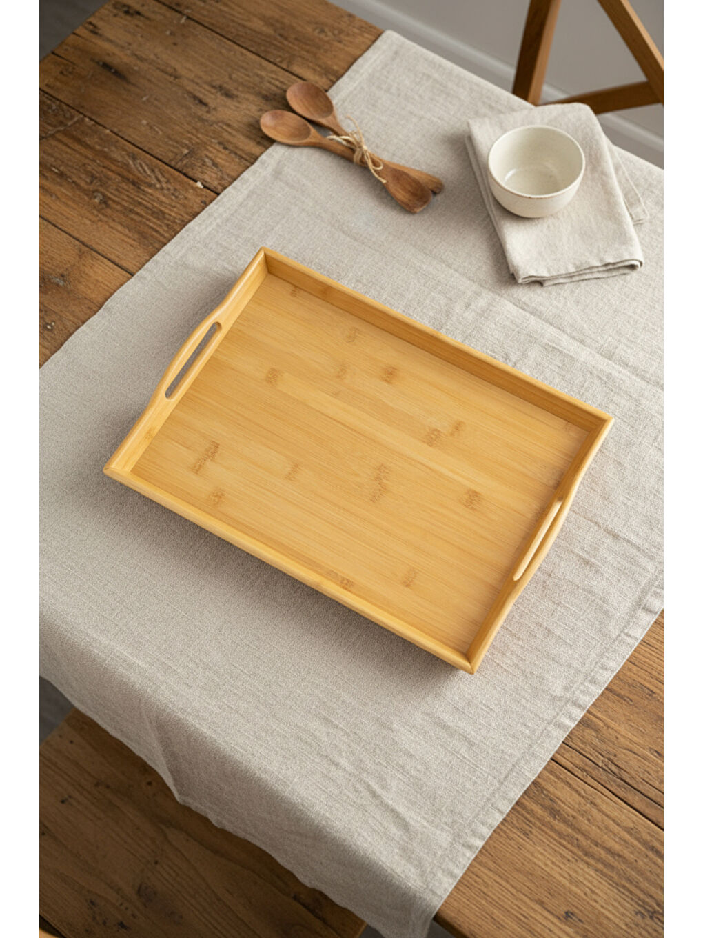 Kahverengi Vivo Bambu Tepsi-2