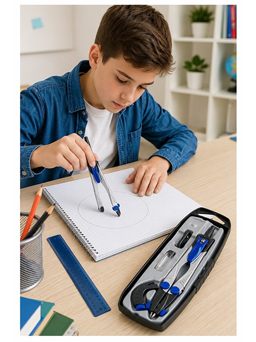 Metal Pergel Seti 1 Adet 538700 Technic Compact Profesyonel Pergel Çizim Proje Matematik Geome-1