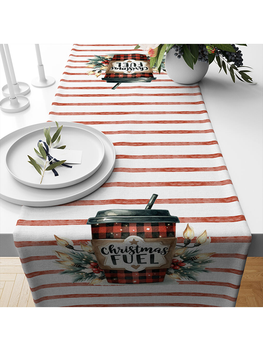 Karışık Yılbaşı Desenli Runner Modeli-1