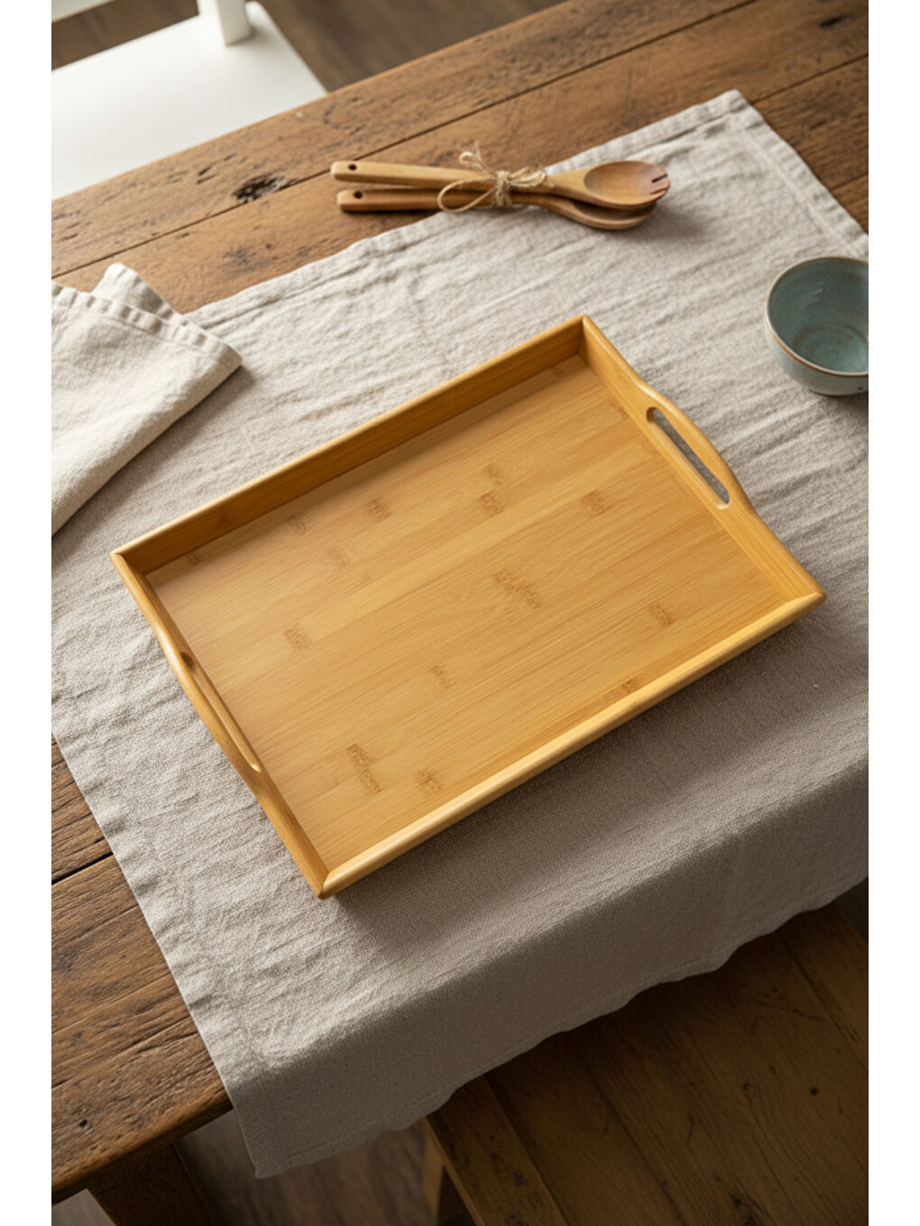 Kahverengi Vivo Bambu Tepsi-3