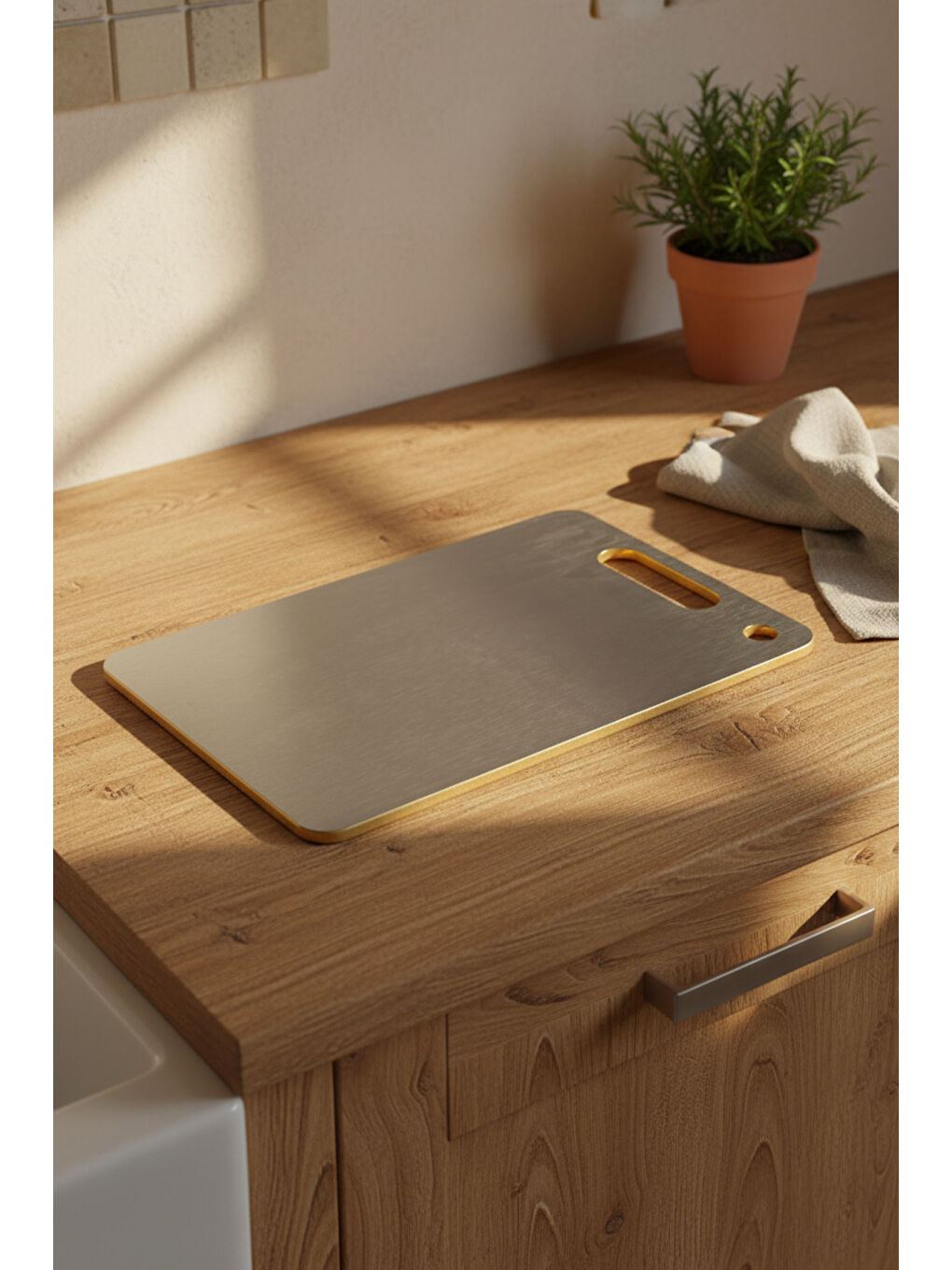 Kahverengi Stalura Çift Taraflı Kesme Tahtası Büyük