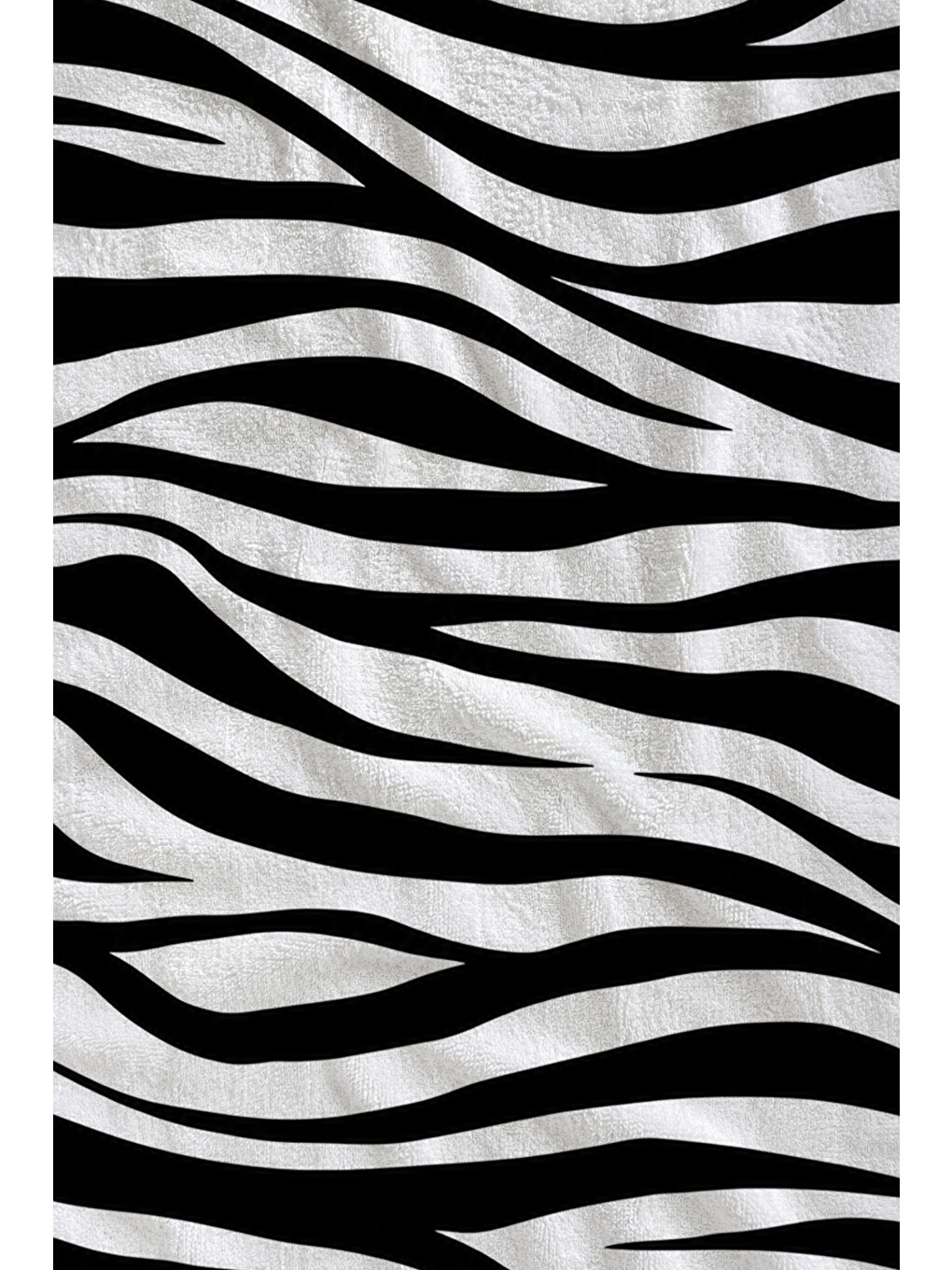 Pop Art Siyah Beyaz Zebra Desenli 70x150 Plaj Havlusu - Dijital Baskılı Solmaz Banyo Havlusu-2
