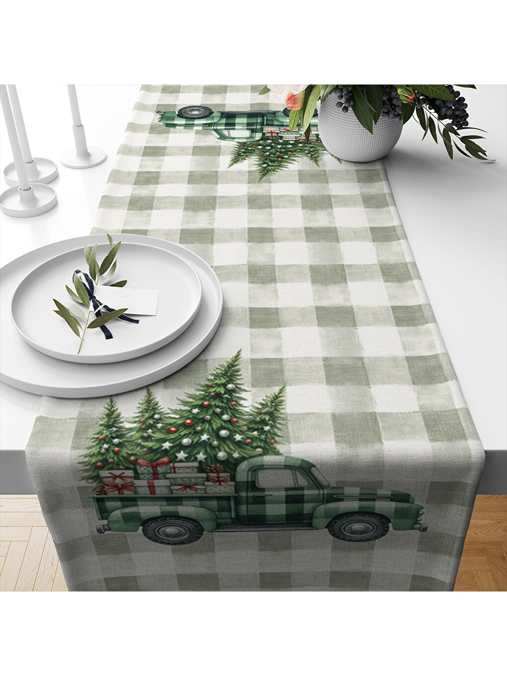 Karışık Yılbaşı Desenli Runner Modeli-1