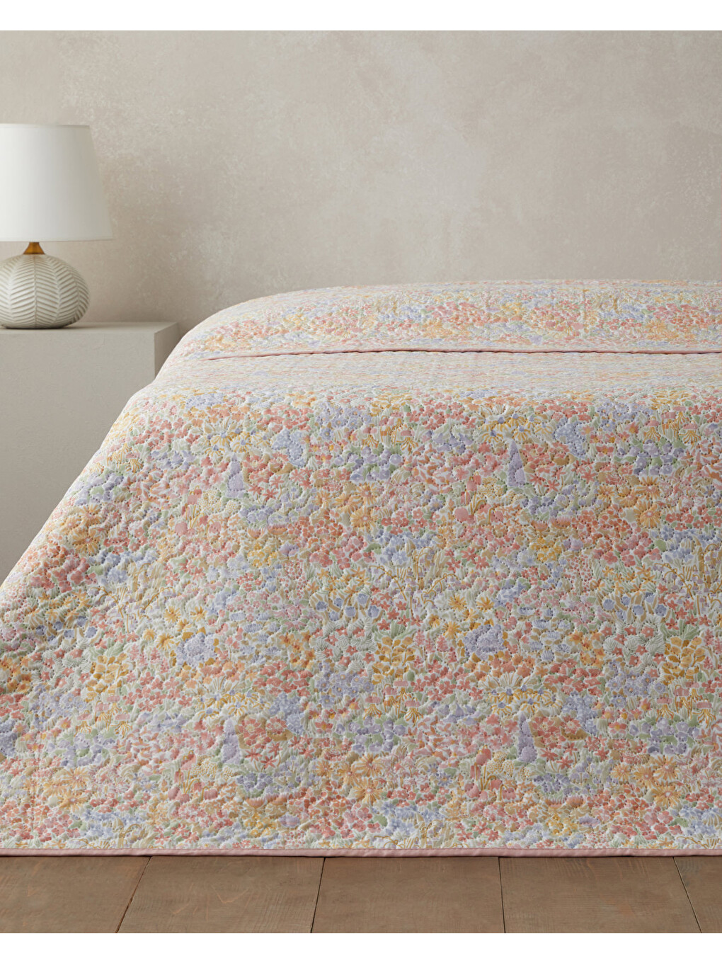 Turuncu Fleur Multicolore Çift Kişilik Çok Amaçlı Örtü 200x220 Cm Yavruağzı-1