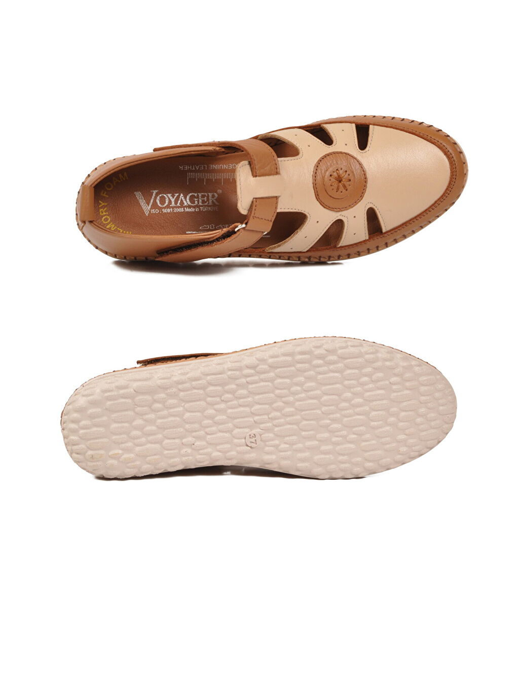 Kahverengi Taba Hakiki Deri Anatomik Kadın Casual Ayakkabı Z520 Z-4
