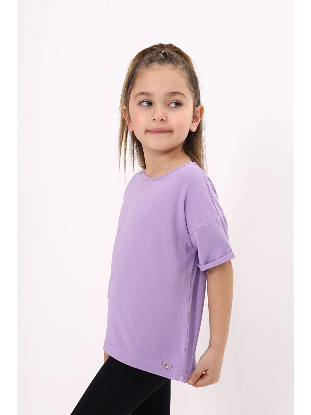 Lila Kız Çocuk Tişört-1