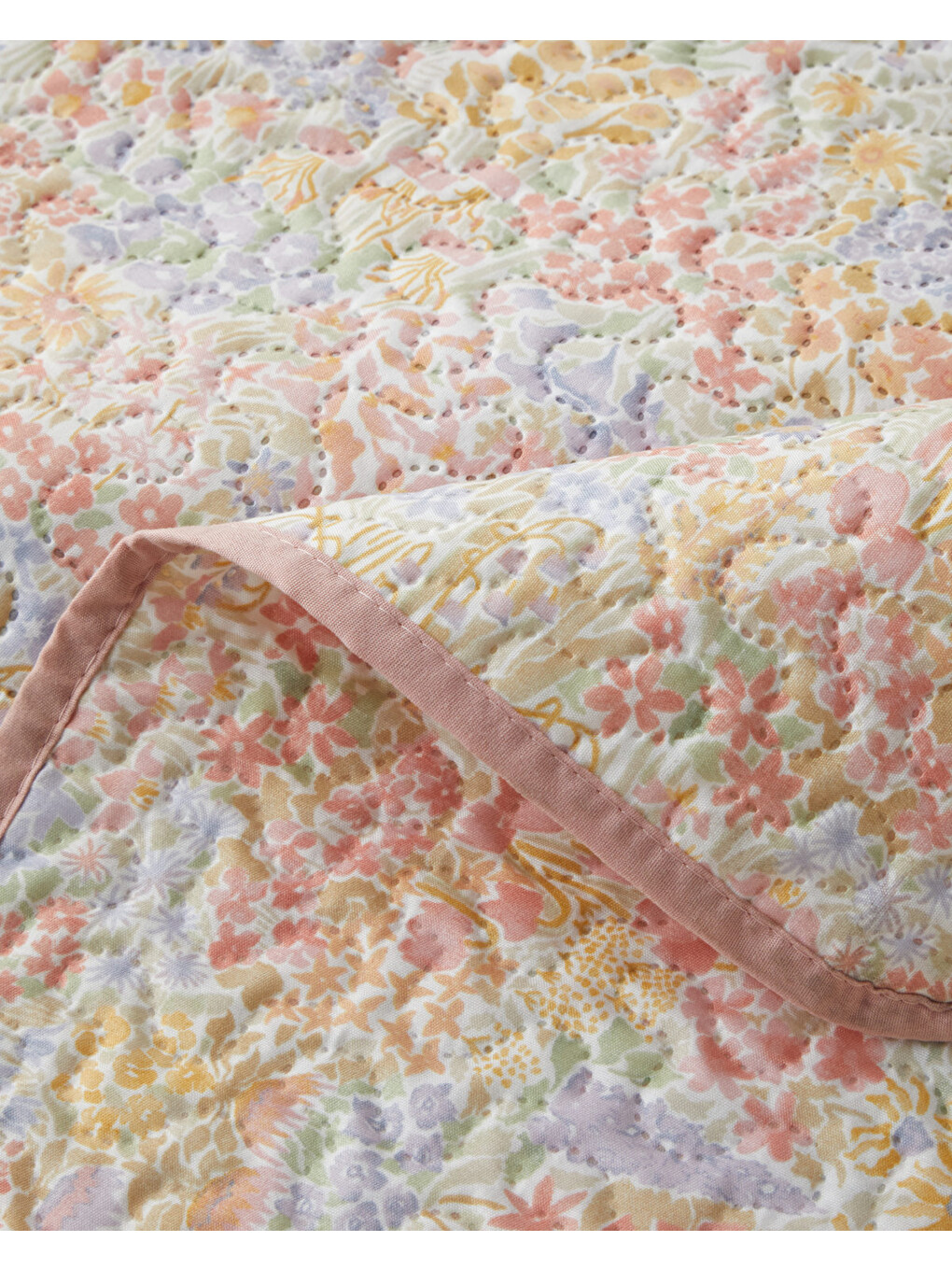 Turuncu Fleur Multicolore Çift Kişilik Çok Amaçlı Örtü 200x220 Cm Yavruağzı-4