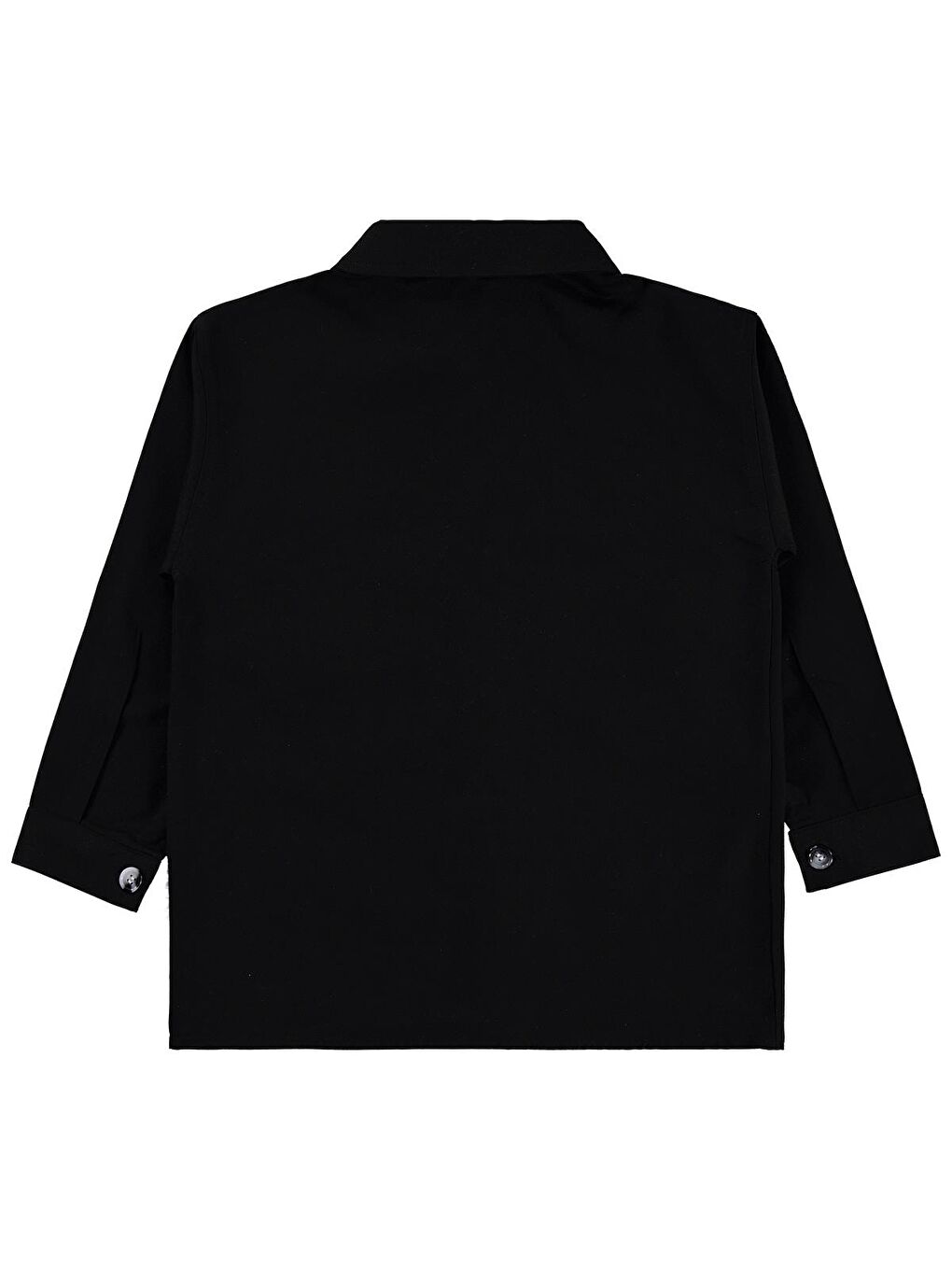 Boys Çift Cepli Tişörtlü 10-13 Yaş Gömlek - Siyah-3