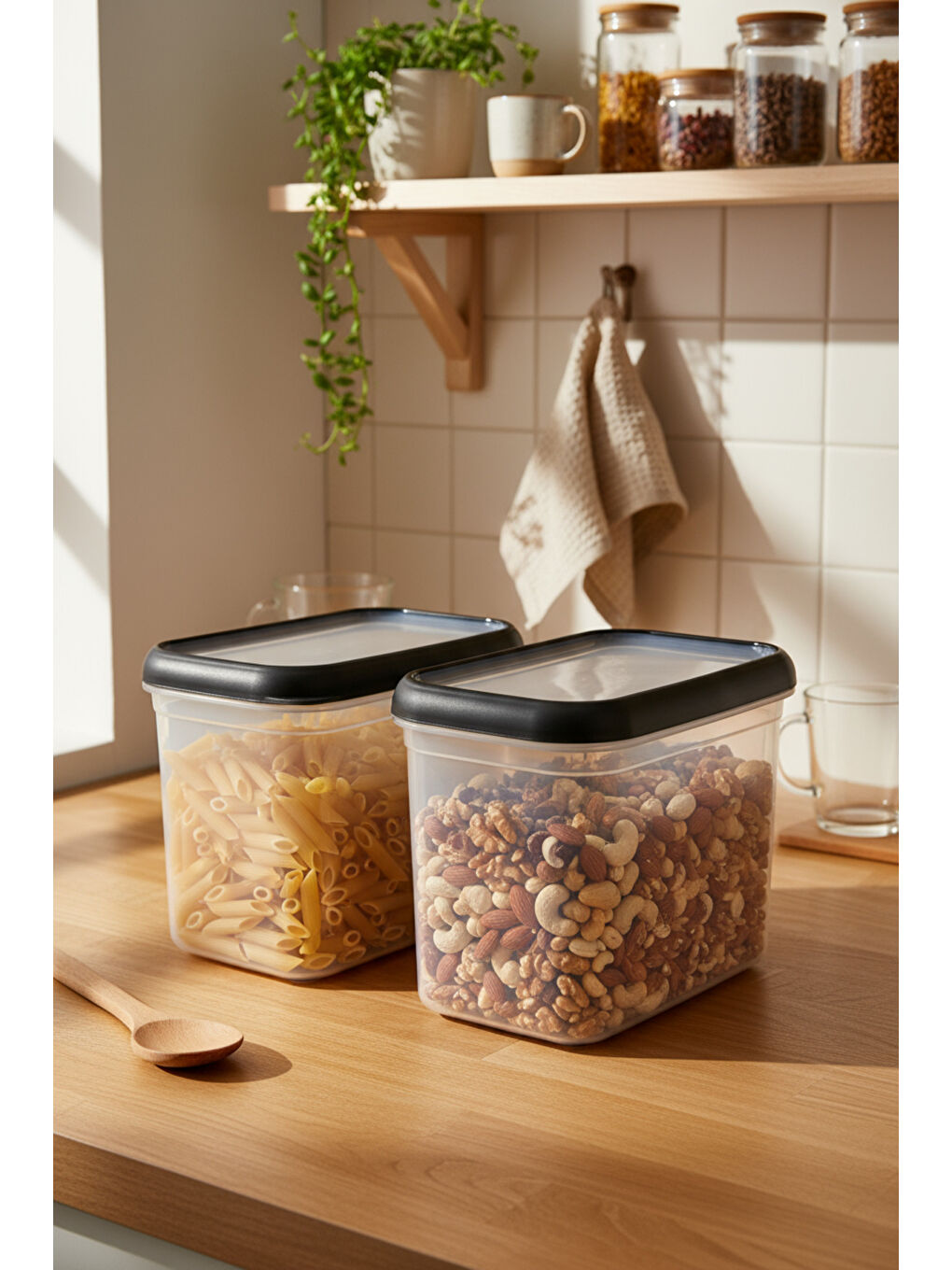 Hide Plus 2'li Saklama Kabı 1900 ml Siyah