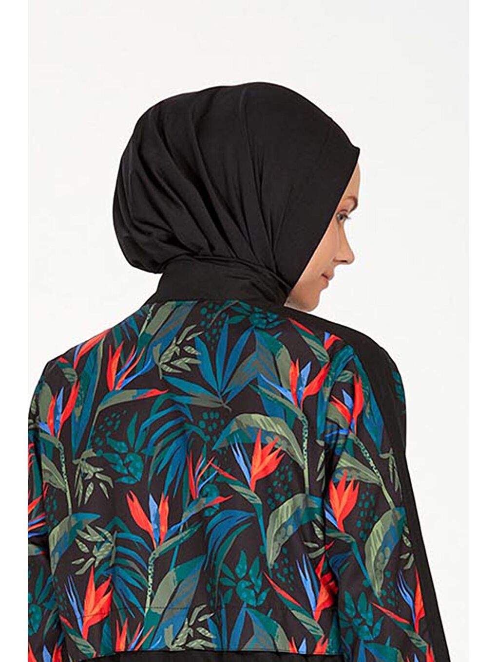 Çıtçıtlı Bone Yüzücü Eşarp Bone Havuz Deniz Bonesi RBE-02 Siyah-4