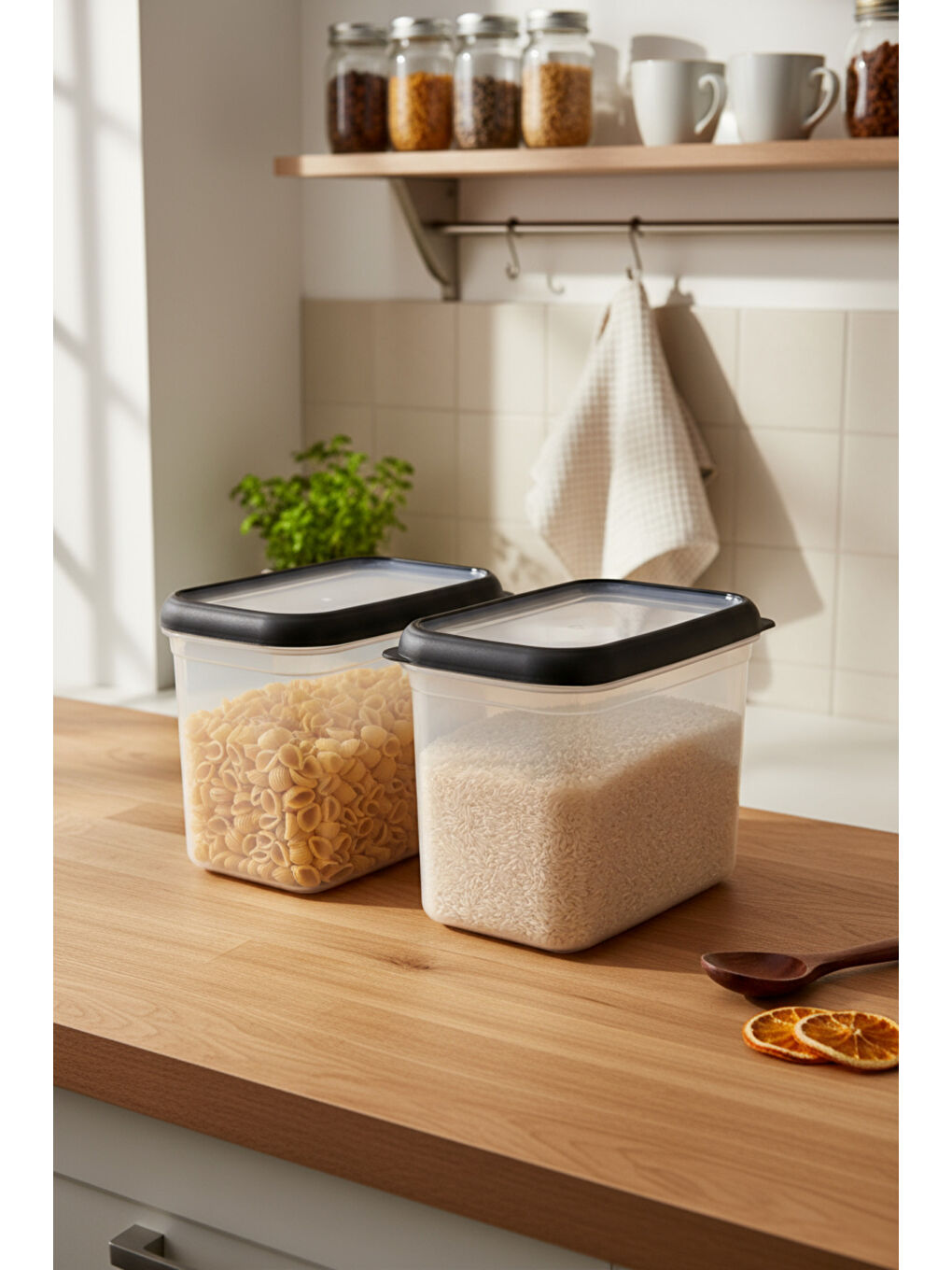 Hide Plus 2'li Saklama Kabı 1900 ml Siyah-1