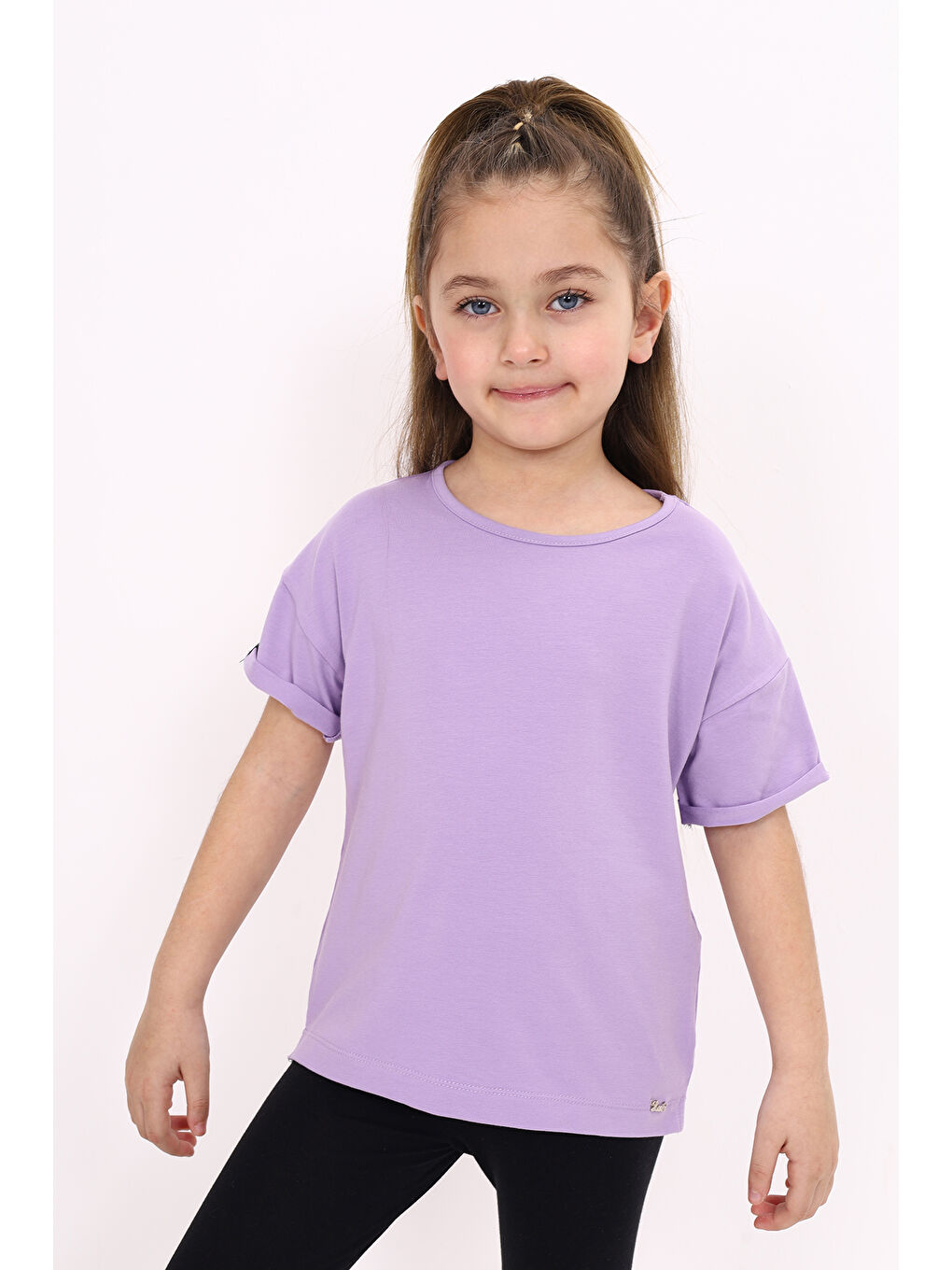 Lila Kız Çocuk Tişört-3
