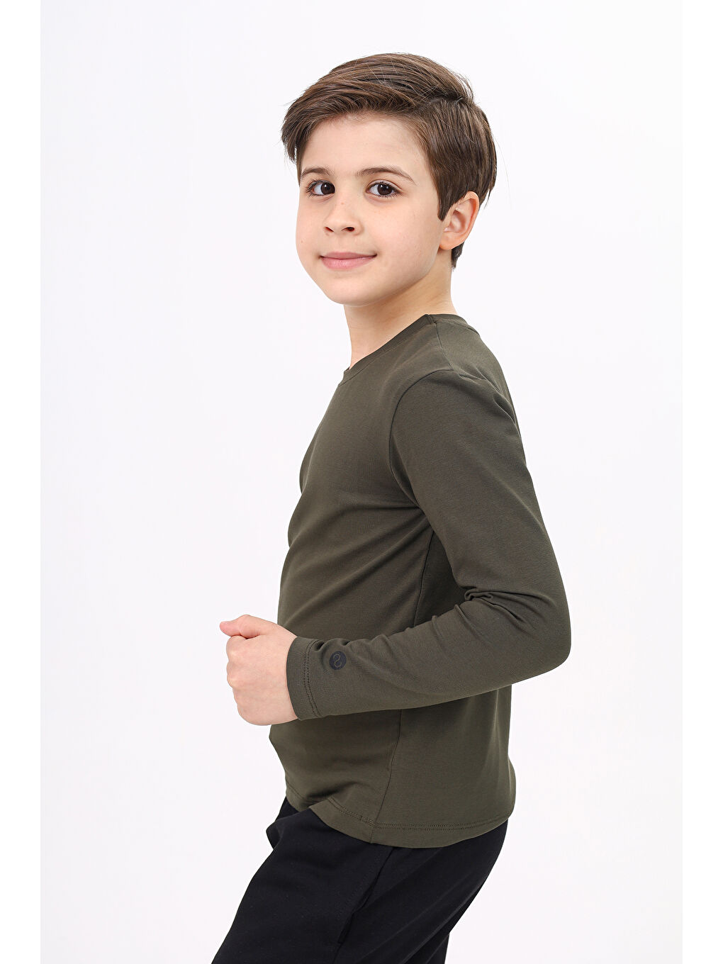 Haki Erkek Çocuk Baskılı Tişört-1