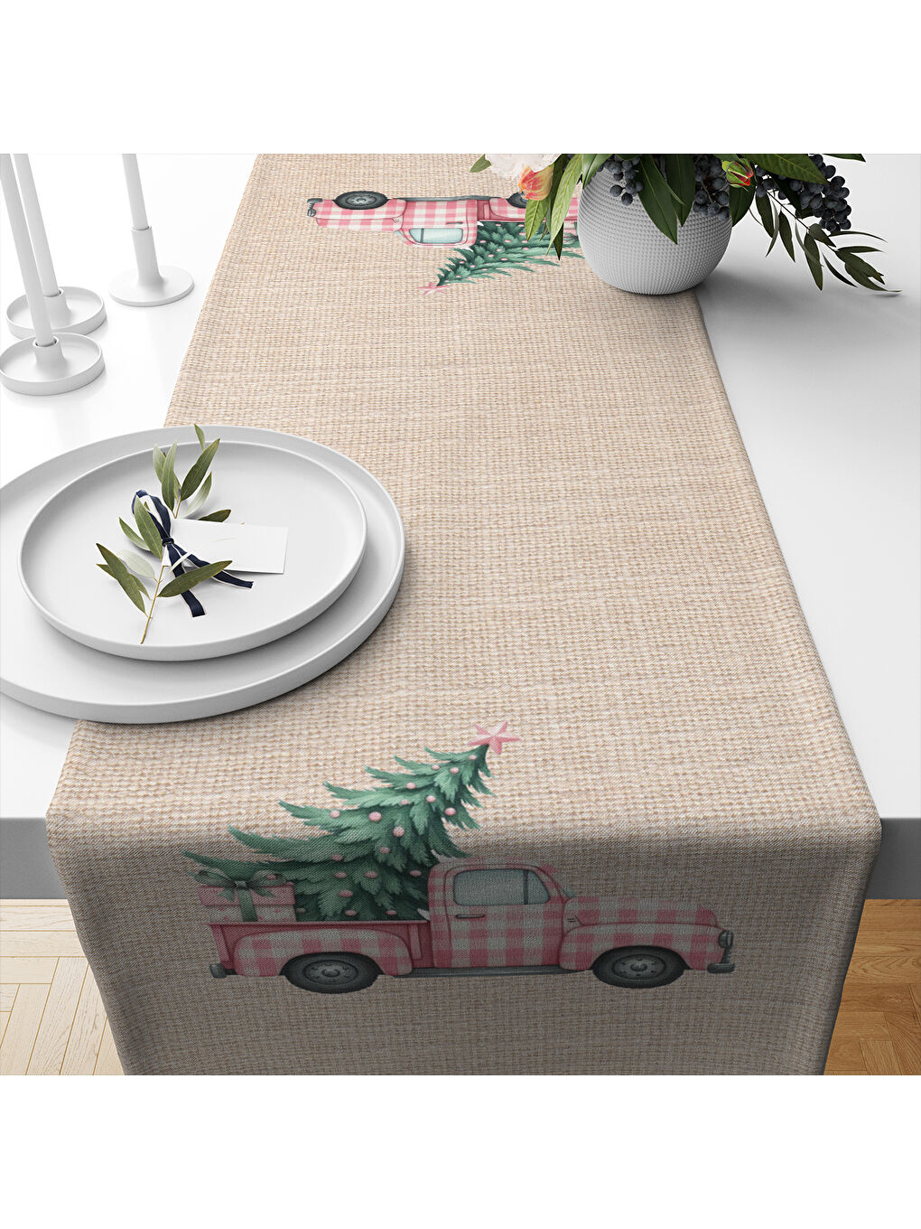 Karışık Yılbaşı Desenli Runner Modeli-1