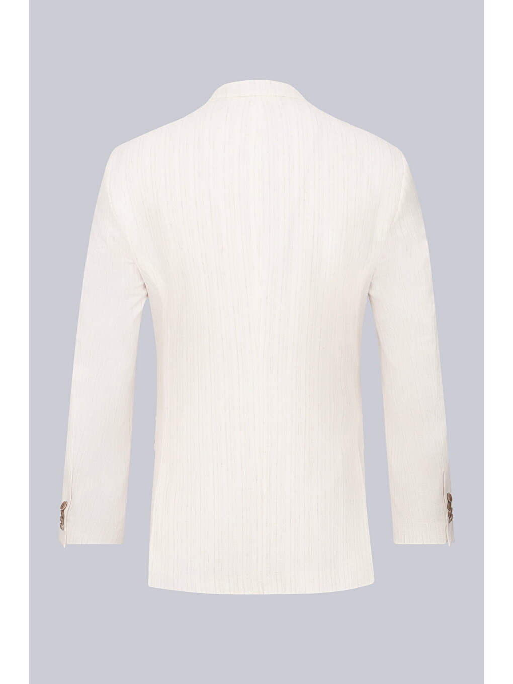 Ekru Slim Fit Mono Yaka Keten Ceket-1
