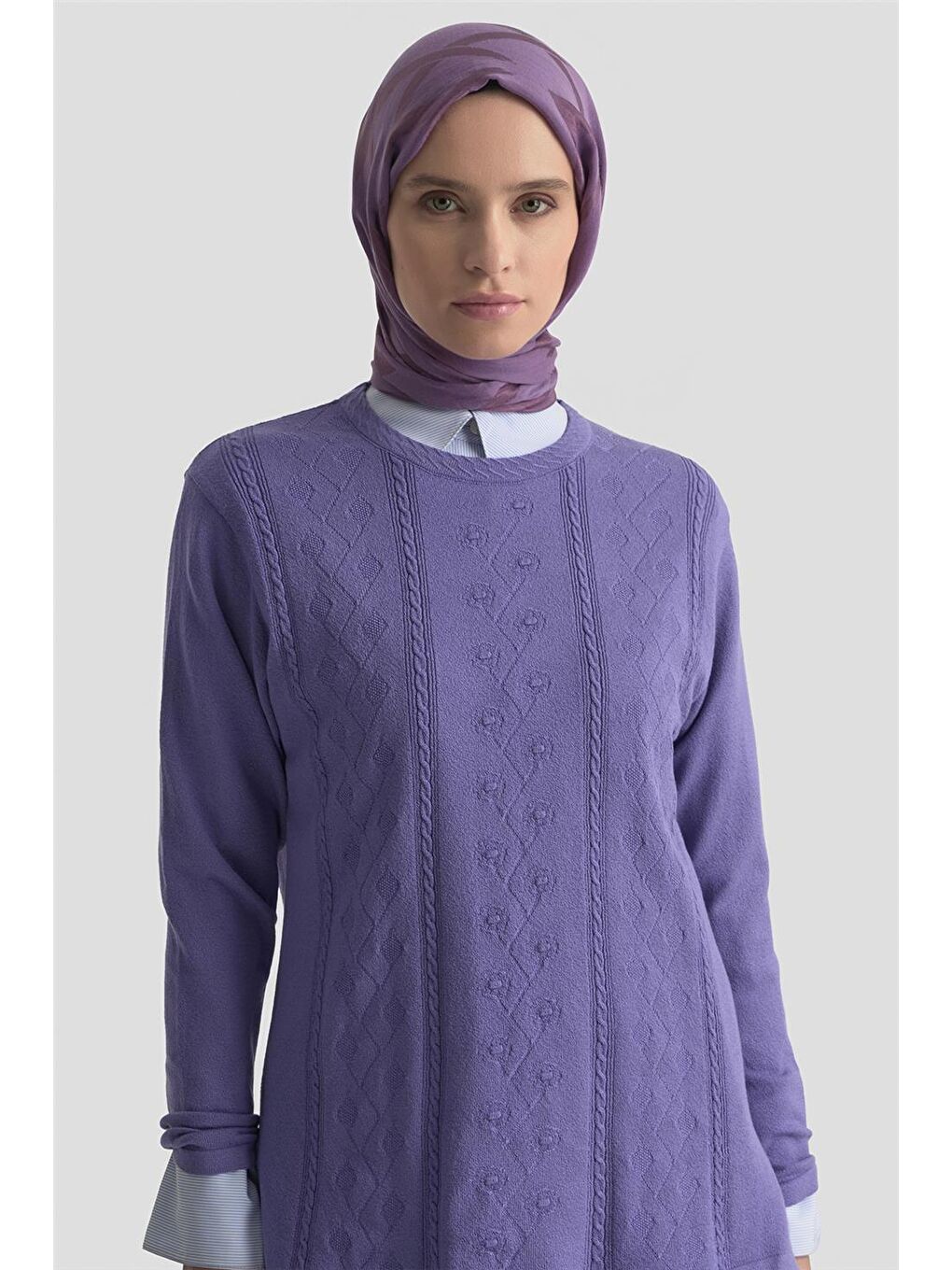 Desenli Kazak 25Kd7009 Lila-2