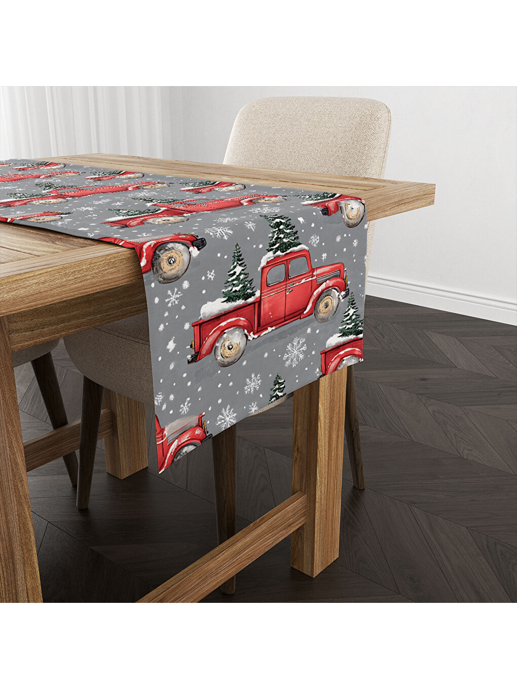 Karışık Yılbaşı Desenli Runner Modeli