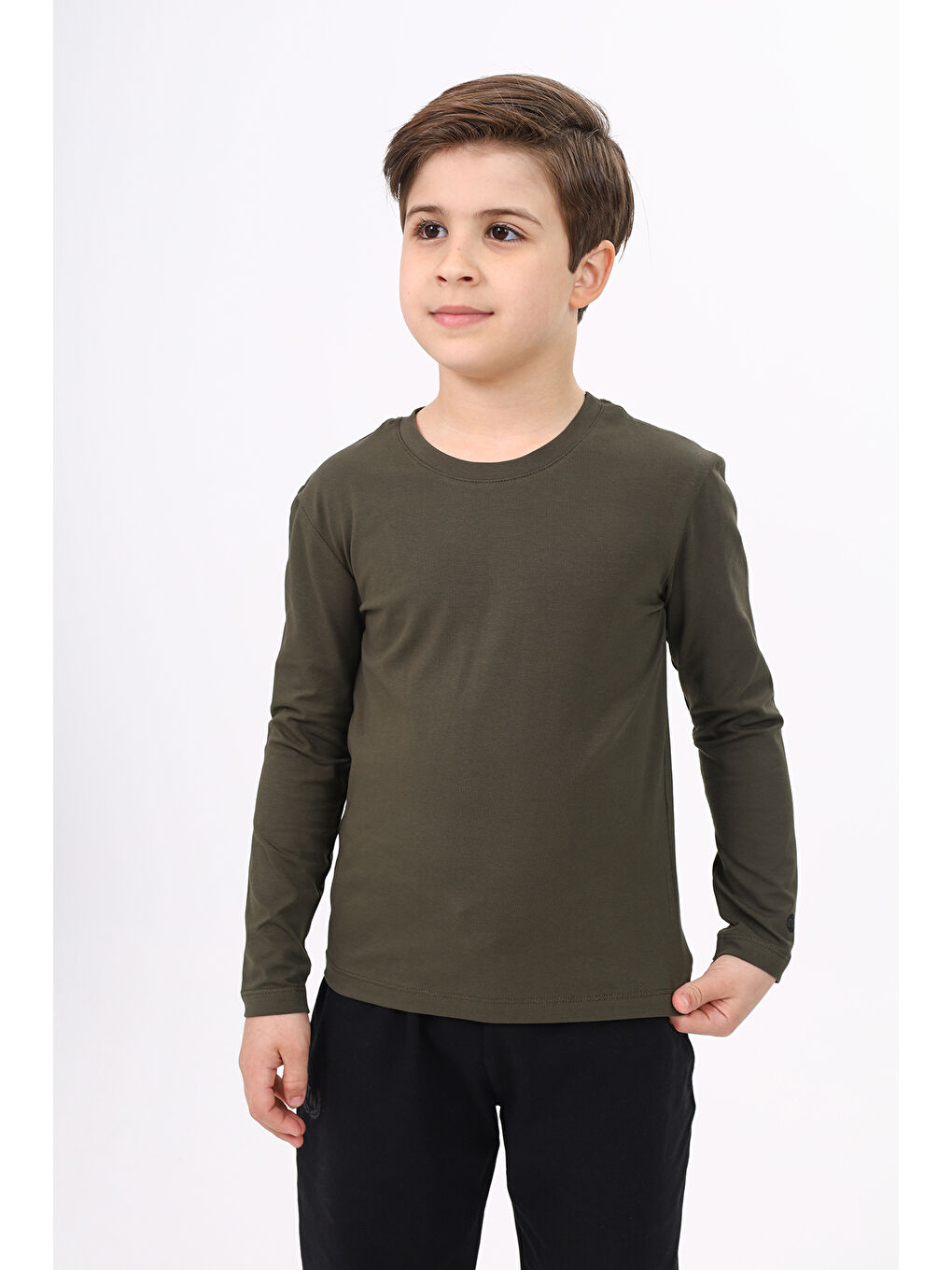 Haki Erkek Çocuk Baskılı Tişört-3