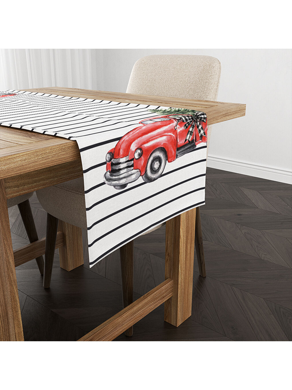 Karışık Yılbaşı Desenli Runner Modeli