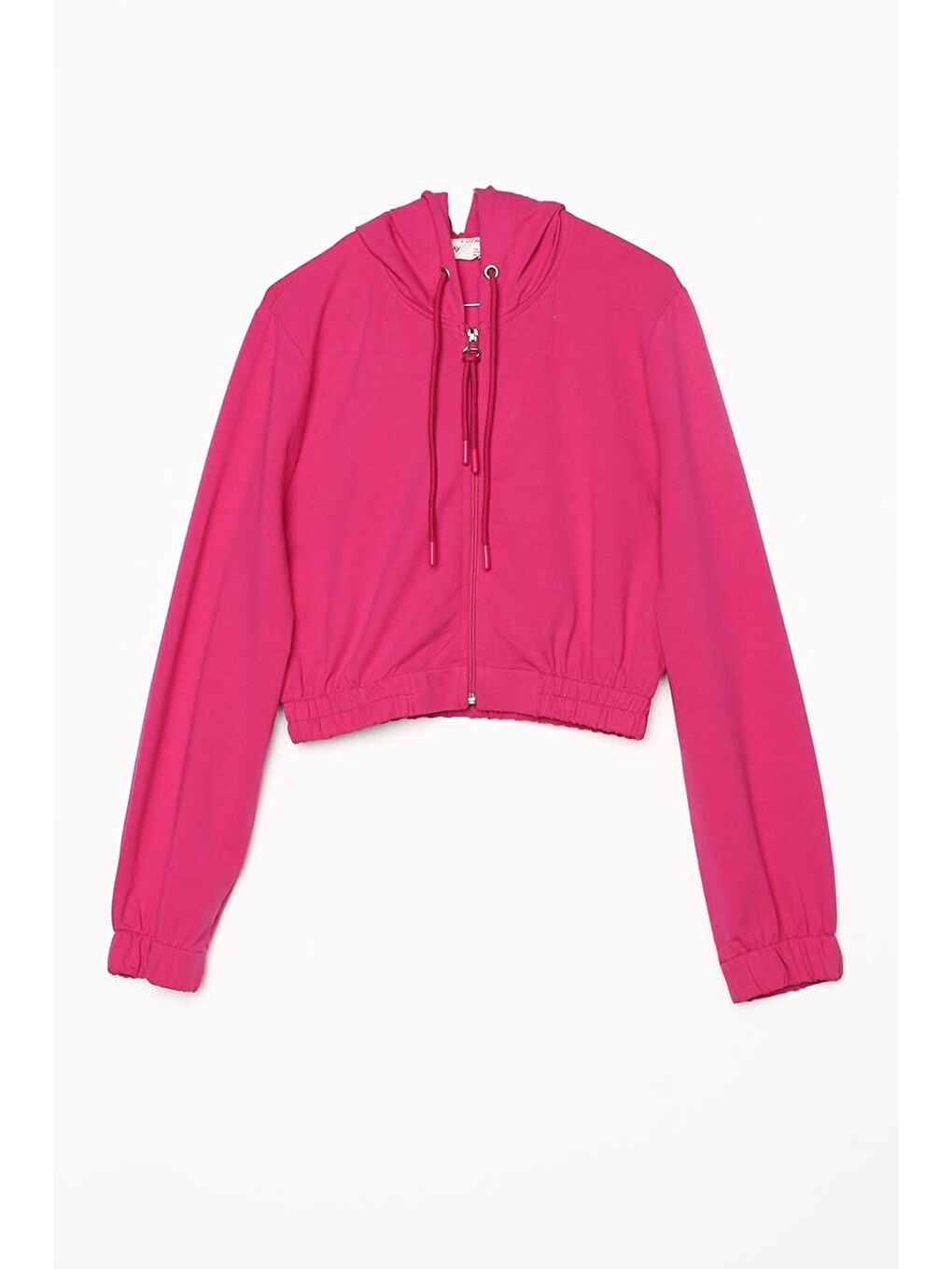 Fuşya-Fermuarlı Kısa Hırkalı Kolsuz Elbiseli Takım-9