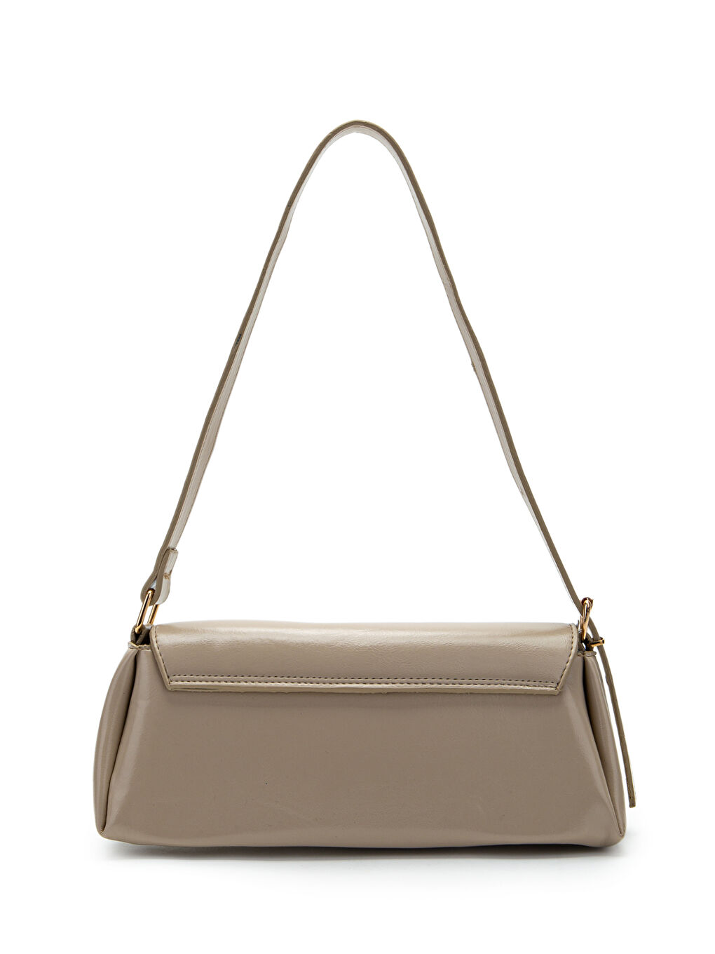 Bej Suni Deri Axel Dikdörtgen Kadın Kol Çanta Vizon-2