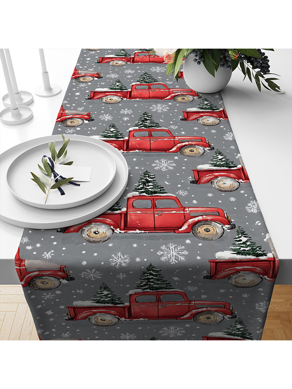 Karışık Yılbaşı Desenli Runner Modeli-1