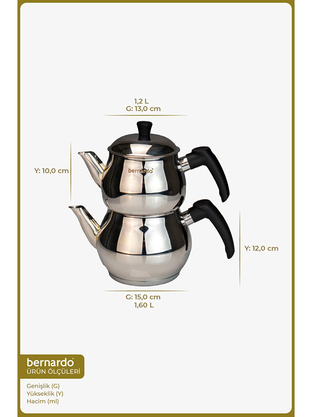 Gri Tivona Çelik Çaydanlık Takımı-1