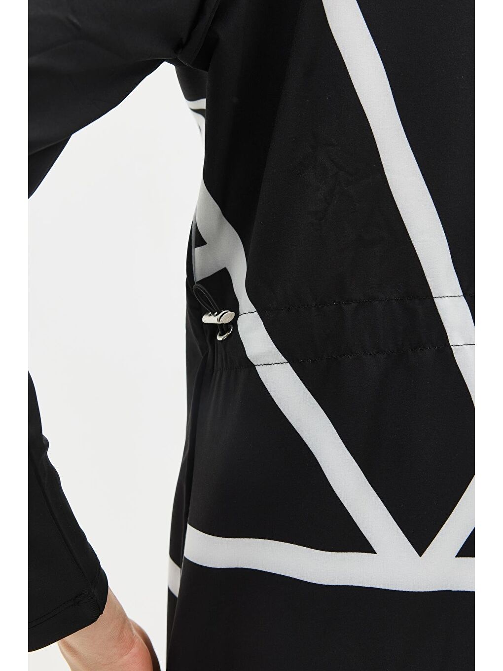 Uzun Tunikli 4'Lü Tesettür Mayo 6049 Siyah/Beyaz-9