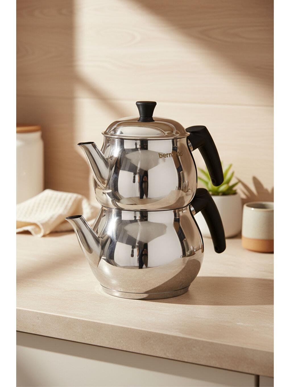 Gri Tivona Çelik Çaydanlık Takımı-2