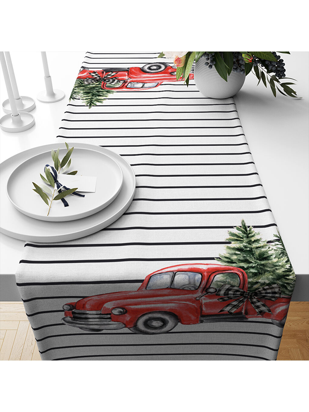 Karışık Yılbaşı Desenli Runner Modeli-1