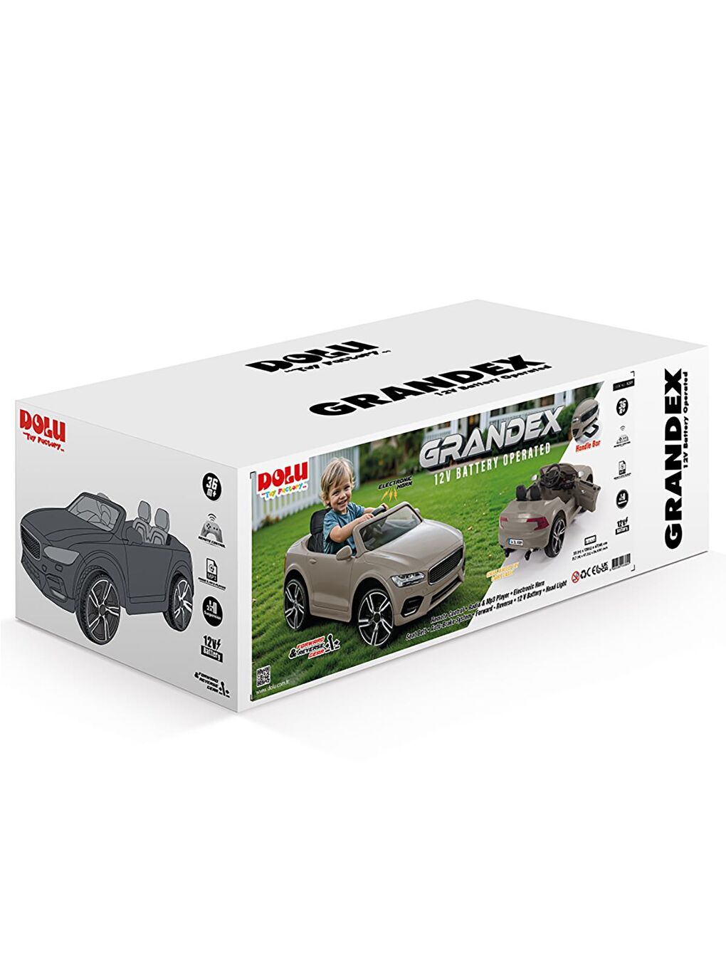 Grandex 12 Volt Uzaktan Kumandalı Akülü Araba - Kahverengi-1