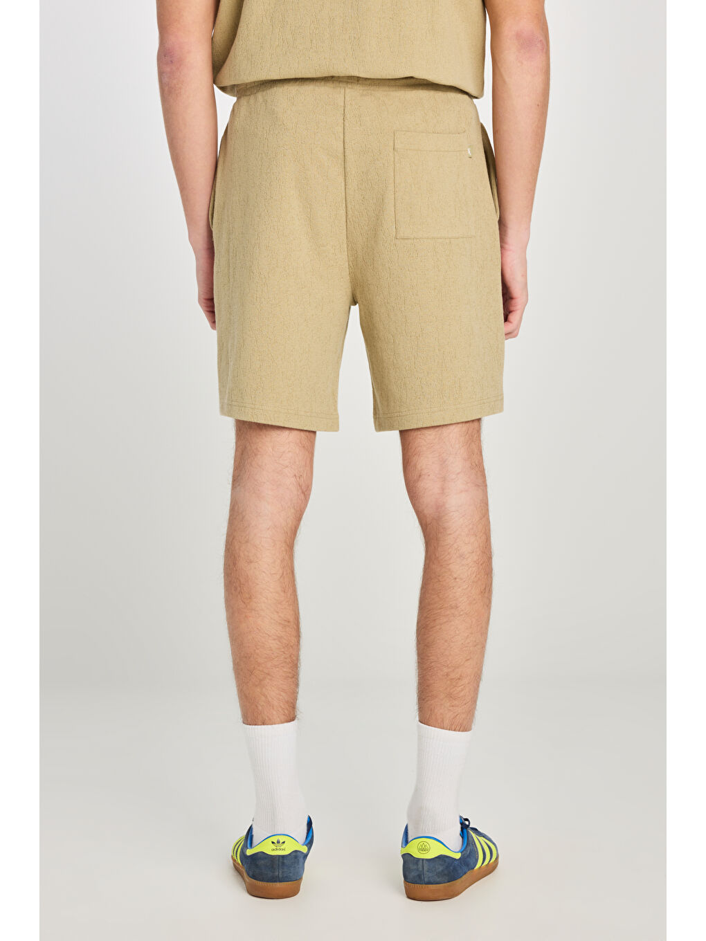 Relaxed Fit Geniş Kesim Normal Bel Pamuklu Açık Yeşil Sweatşort-5