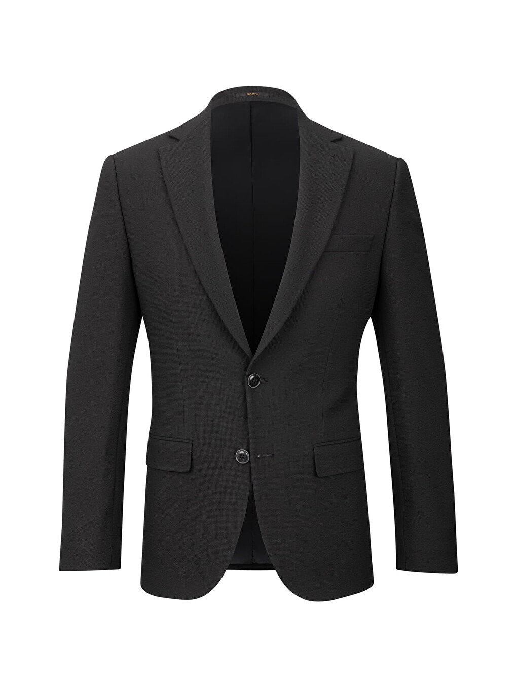 Siyah Slim Fit Mono Yaka Klasik Ceket