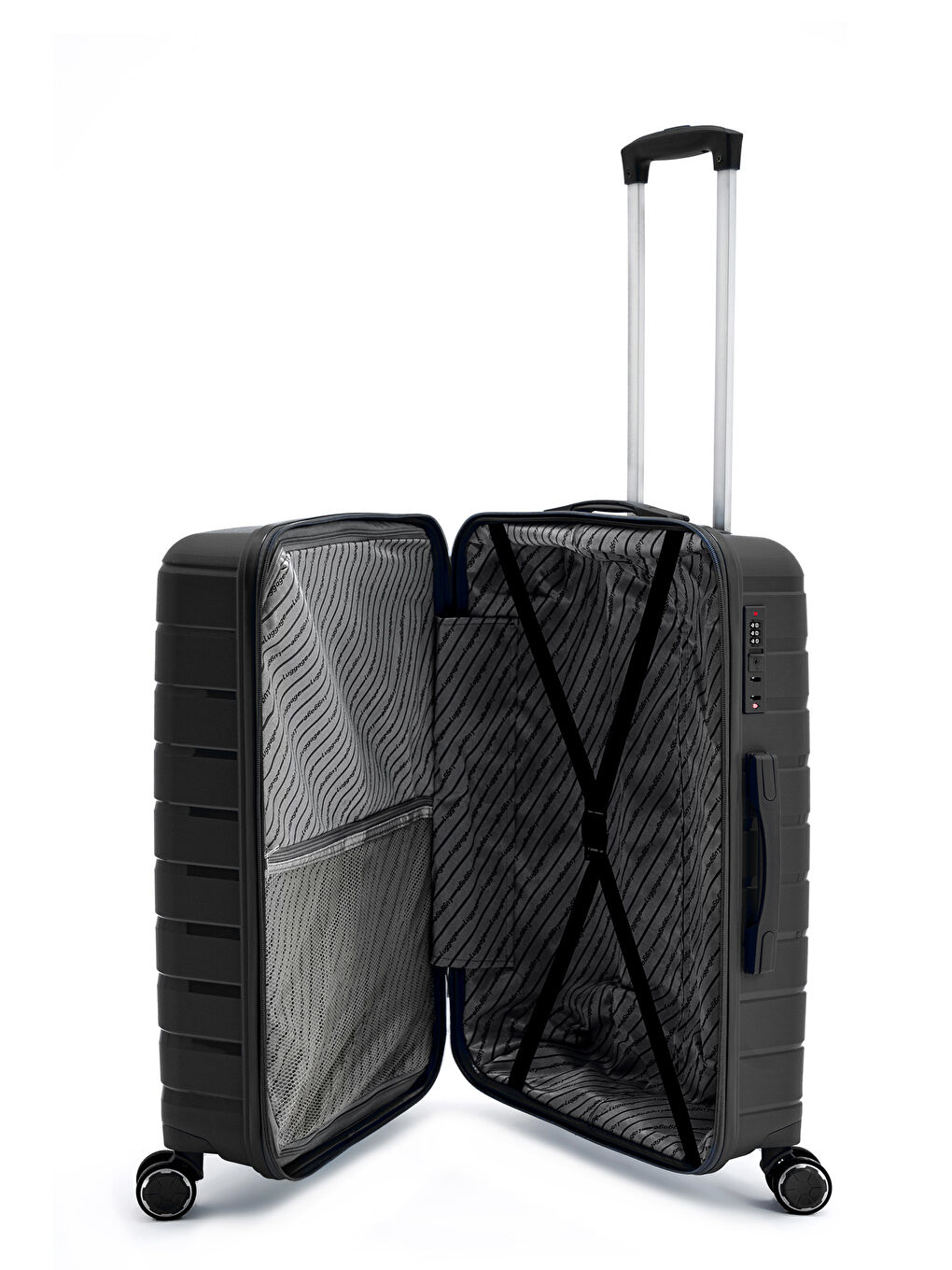 Siyah İthal Pp Titan Orta Boy Valiz-5