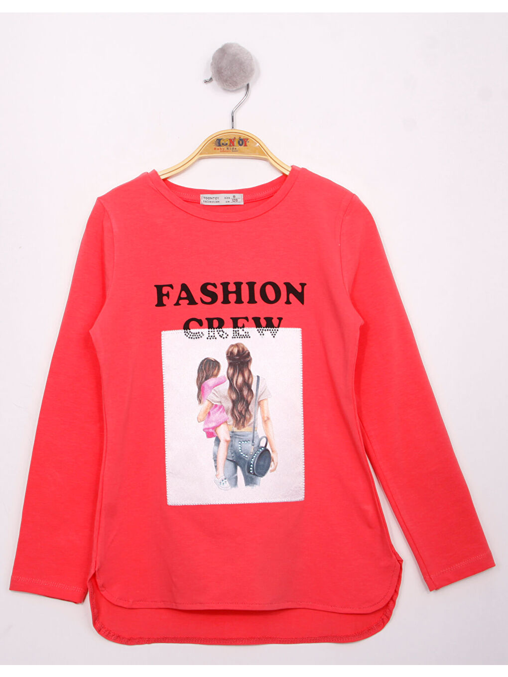 Kırmızı Kız Çocuk Fashion Baskılı Tişört