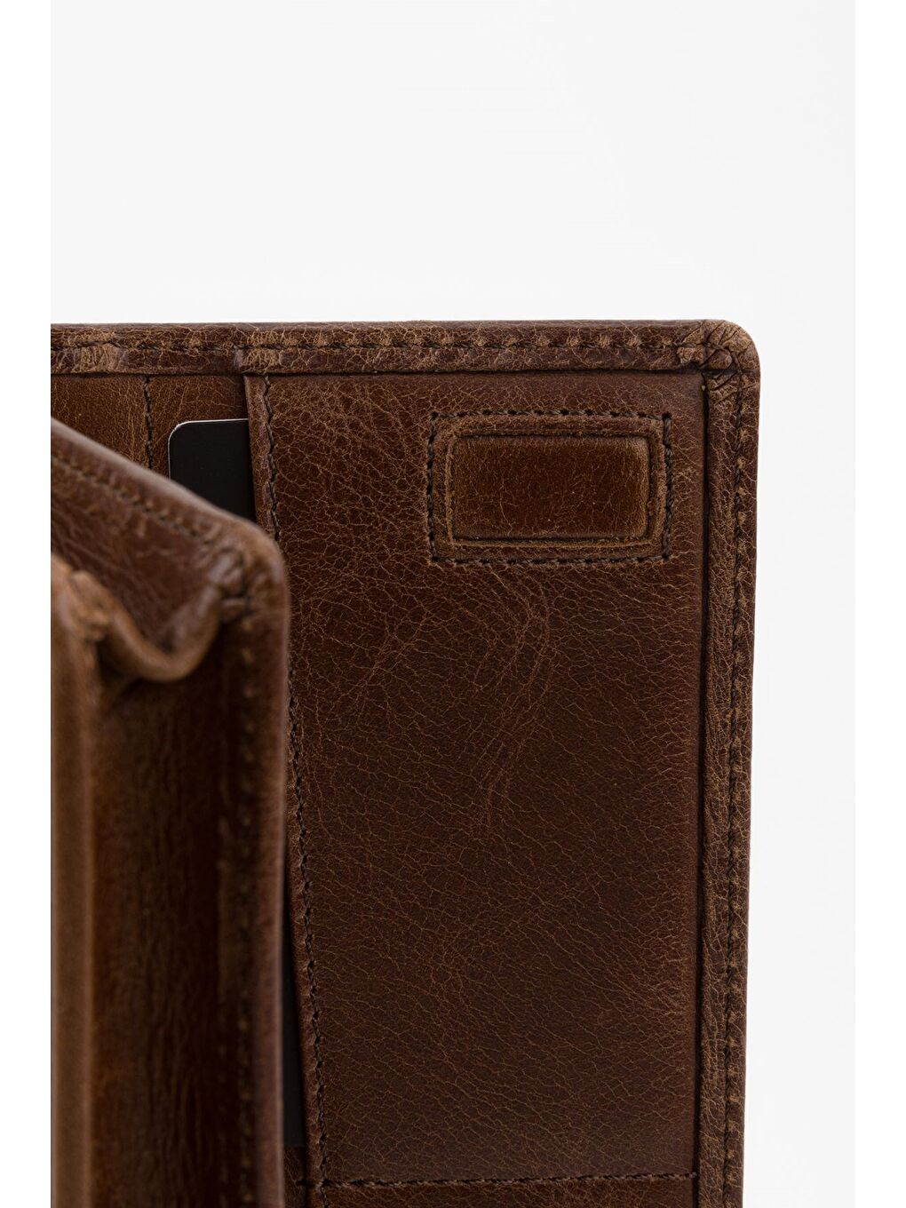 Kahverengi Kutulu Hakiki Deri Ekstra Kartlıklı Crayz Haki Unisex El Portföyü Kartlık Cüzdan-4