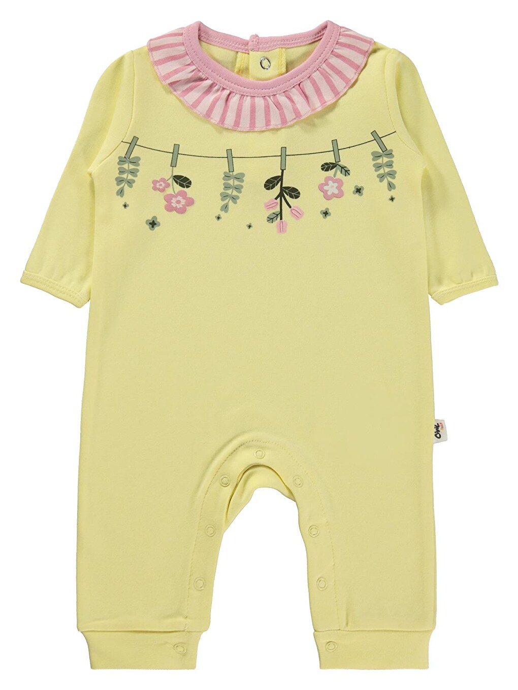 Baby Çiçek Baskılı 3-18 Ay Tulum - Sarı