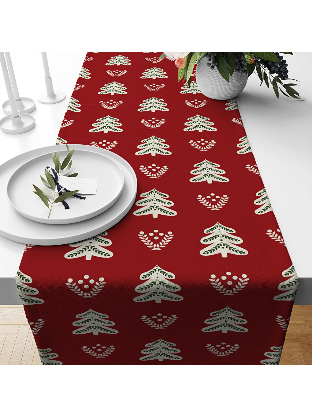 Karışık Yılbaşı Desenli Runner Modeli-1