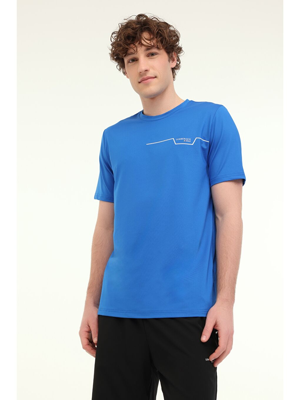 Mavi Saks Erkek Kısa Kol Tişört