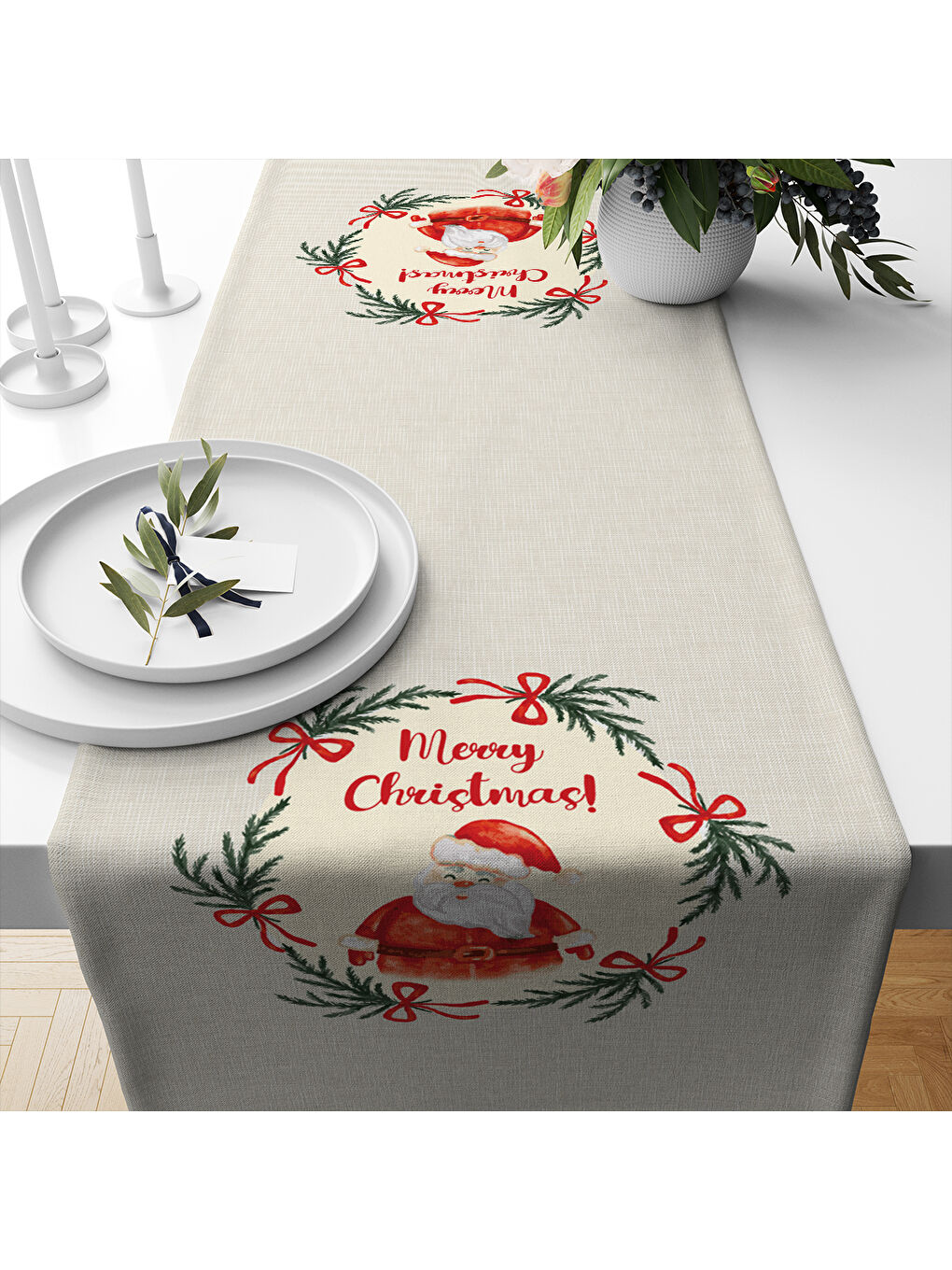 Karışık Yılbaşı Desenli Runner Modeli-1