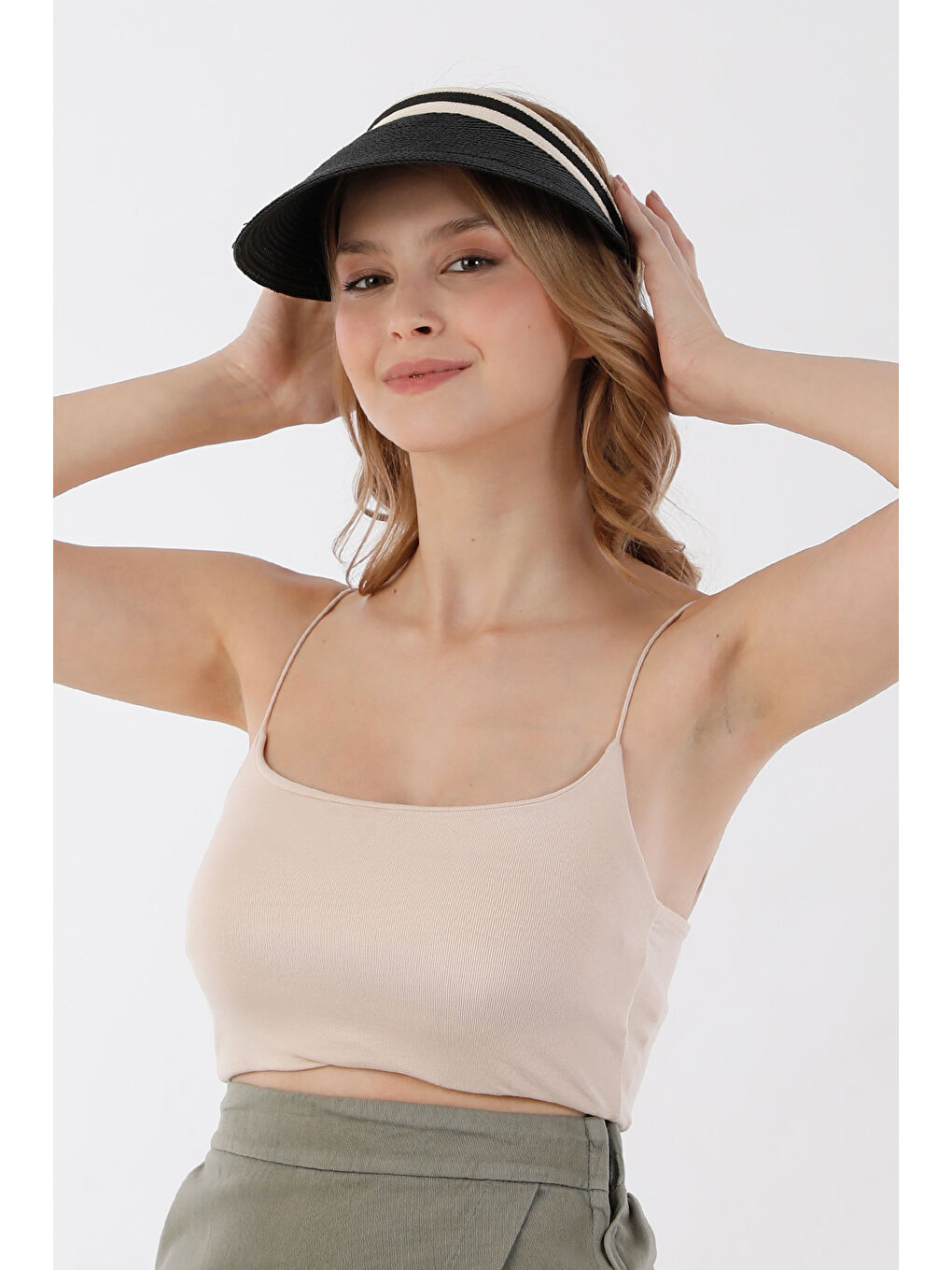 Bej Siperli Hasır Şapka-2