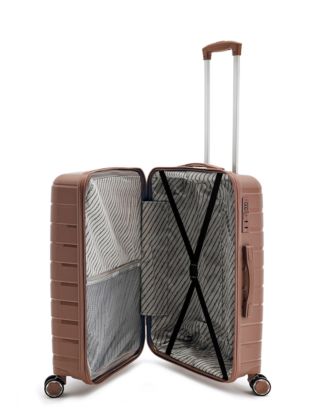 Pembe İthal Pp Titan Orta Boy Valiz-5