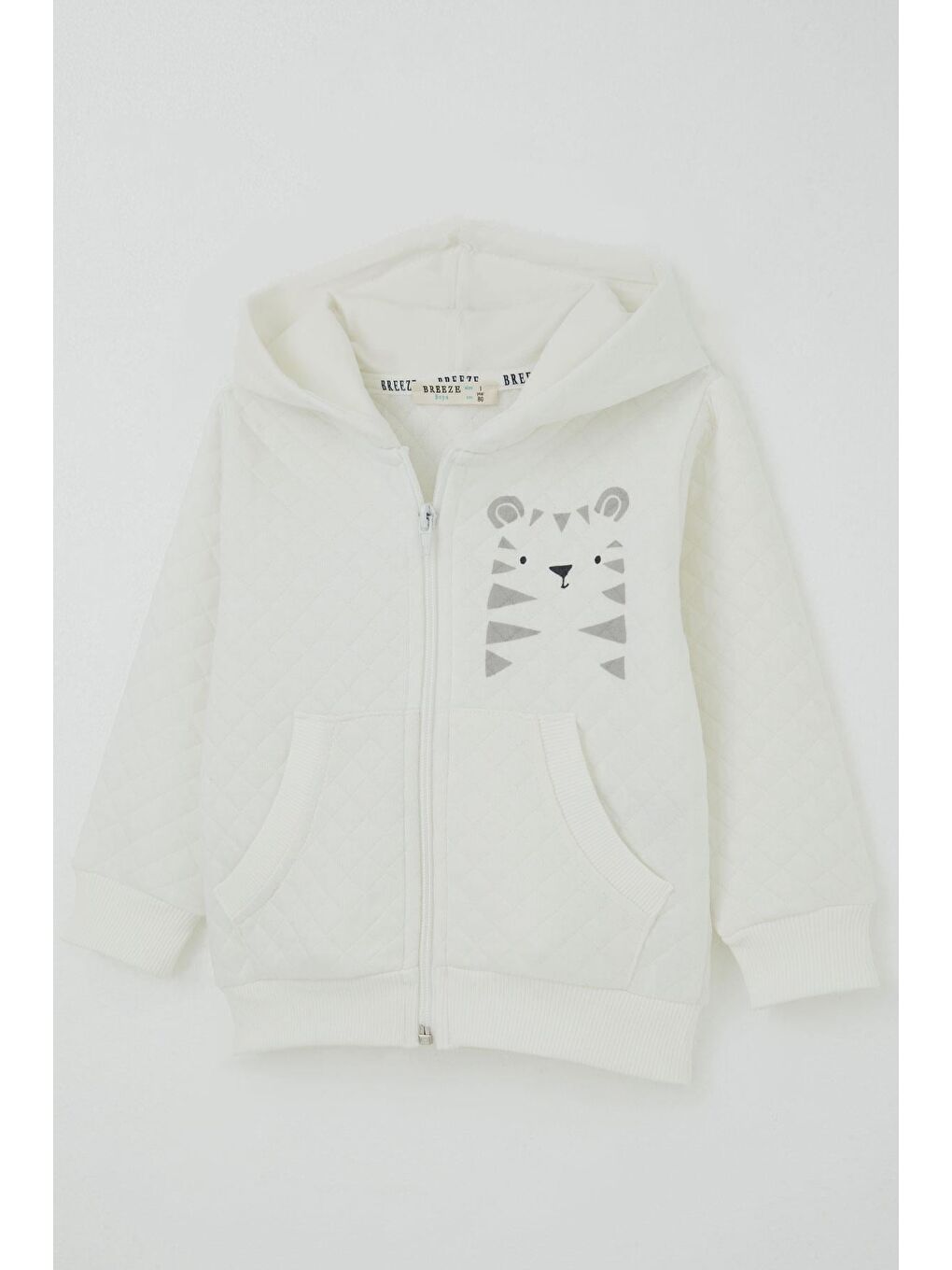 Erkek Bebek Eşofman Takımı Sevimli Kaplancık Baskılı Ekru (6 Ay-1.5 Yaş)-5