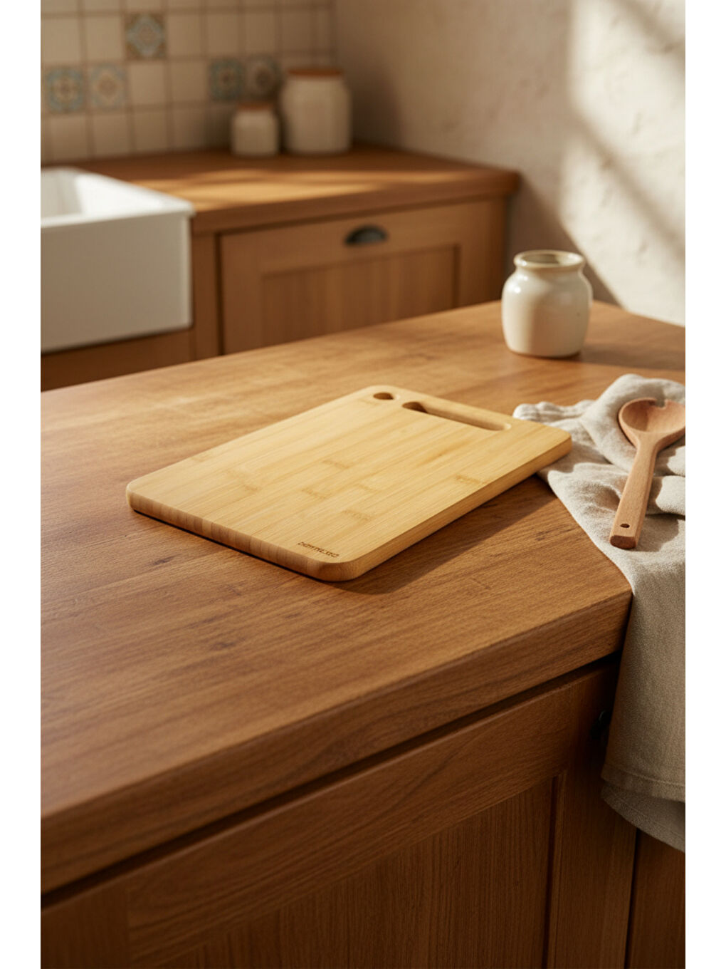 Kahverengi Stalura Çift Taraflı Kesme Tahtası Orta-2