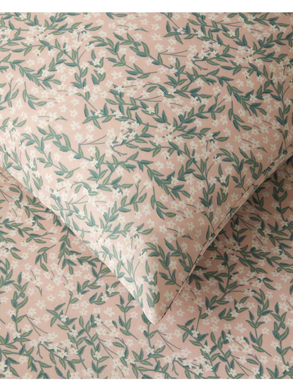 Chirping Bloom Kolay Ütülenir Tek Kişilik Nevresim Seti 160x220 Cm Pembe - Yeşil-2