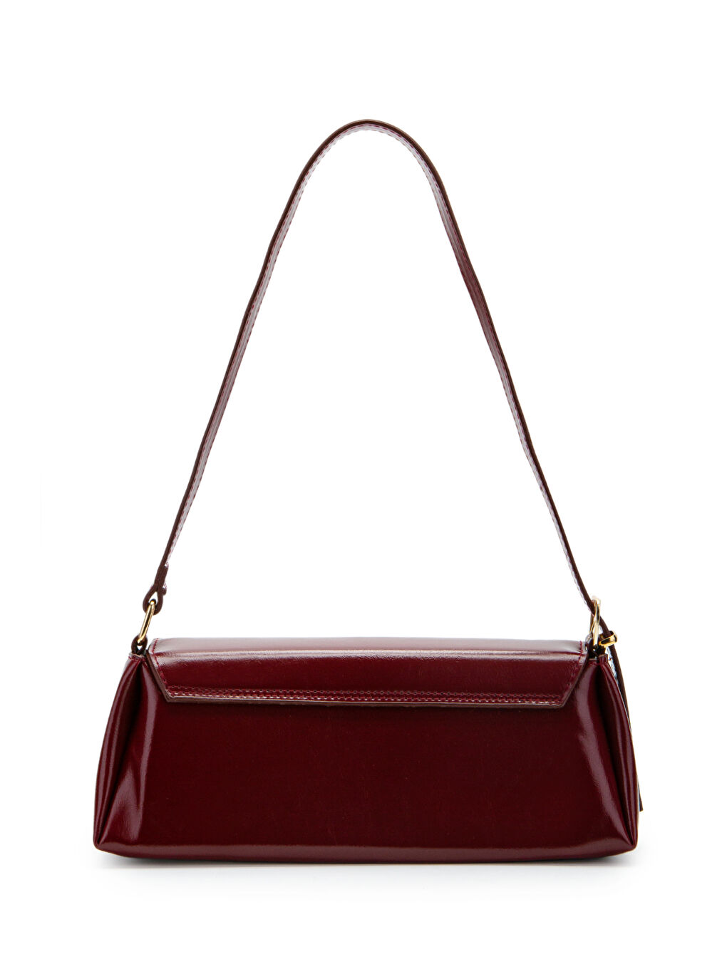 Suni Deri Axel Dikdörtgen Kadın Kol Çanta Bordo-2