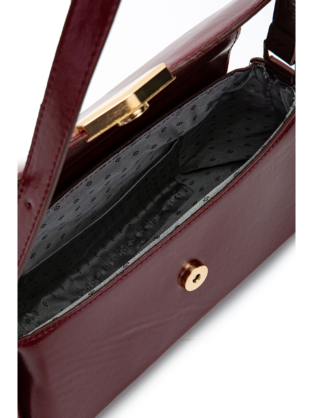 Suni Deri Axel Dikdörtgen Kadın Kol Çanta Bordo-3