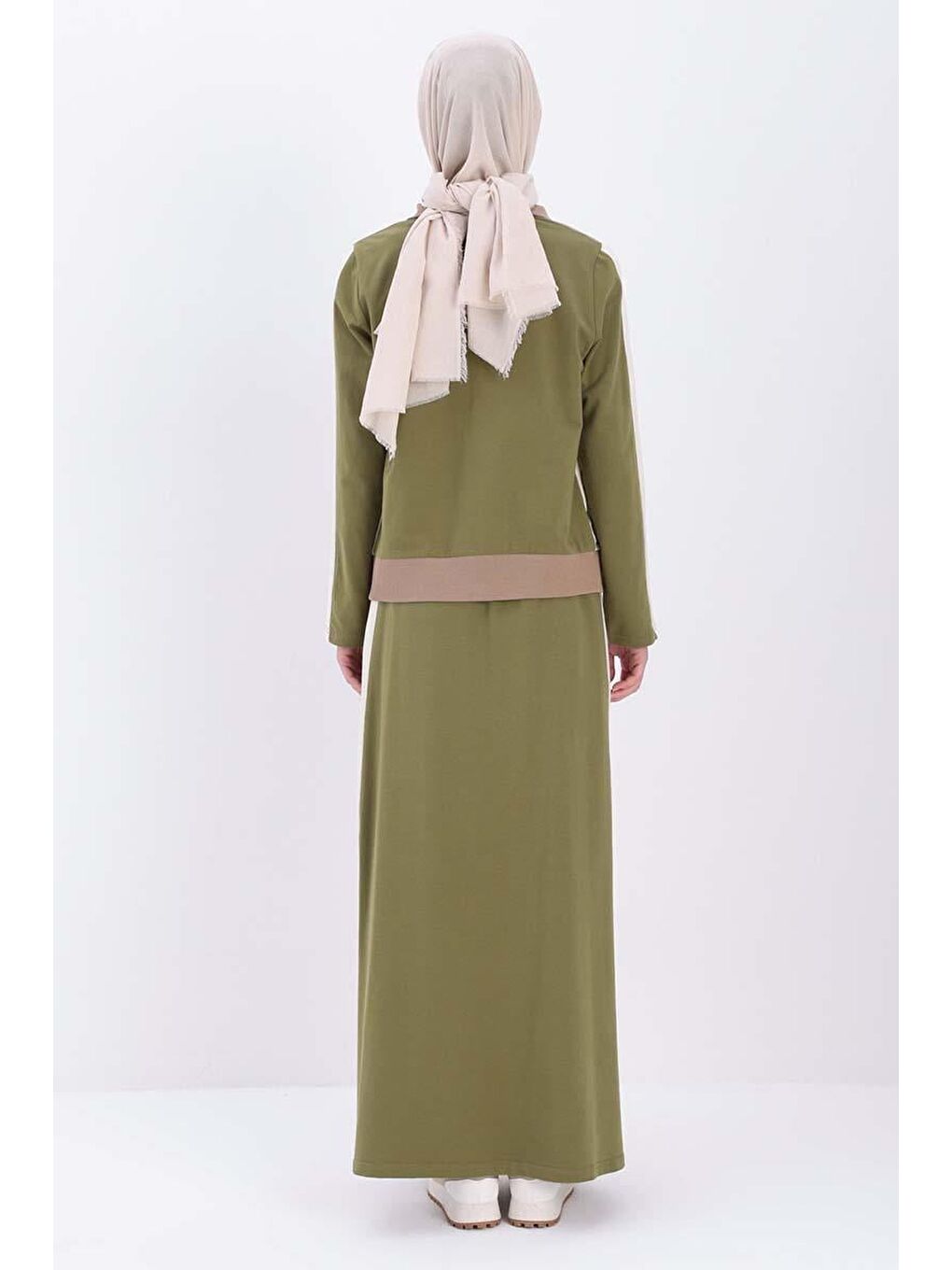 Bej Vizon-Haki-Pamuklu Garnili Etekli Takım-3